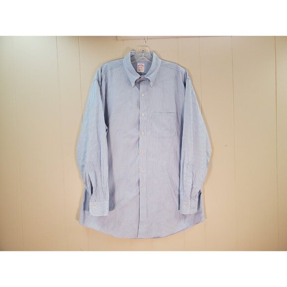 Brooks Brothers Madison 16 - 33 Blue Striped Long Sleeve Button Down Shirt - Picture 4 of 6